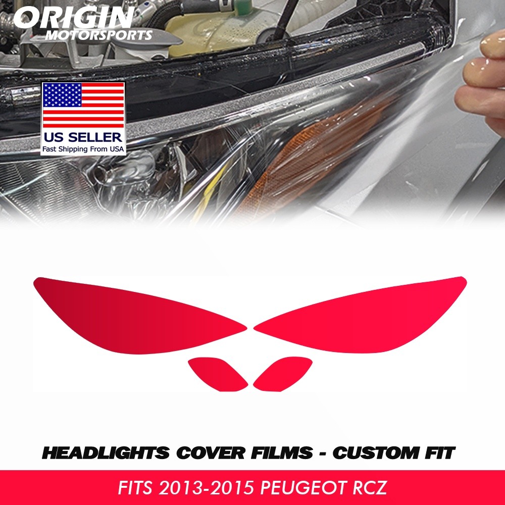 PreCut Headlights Protection Clear Covers Bra Film PPF For 2013-2015 Peugeot RCZ