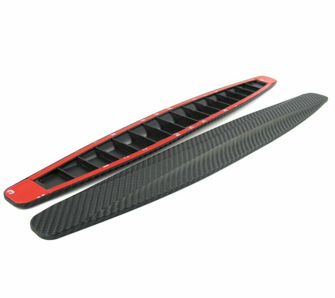 2Pcs Car Bumper Guard Carbon Fiber Anti-rub Strip Body Corner Protector Adhesive