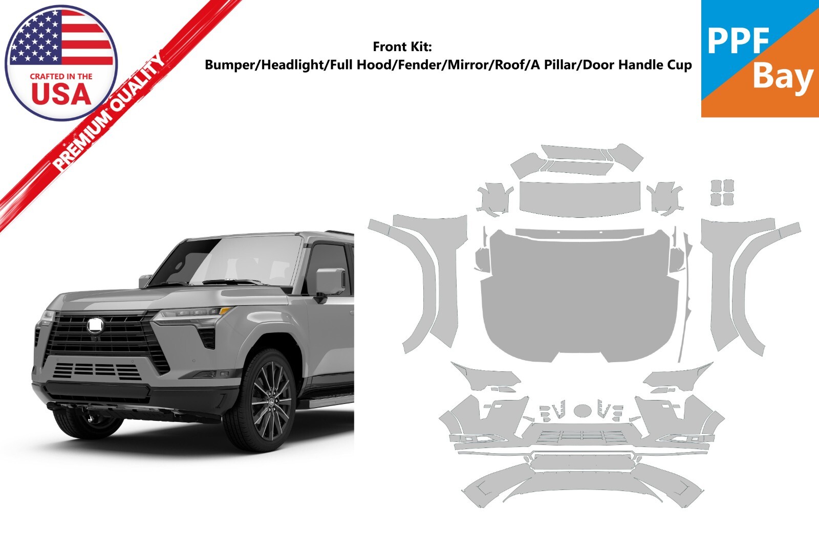 For Lexus GX 550 Luxury/Premium 2024 Front Paint Protection Film PreCut PPF