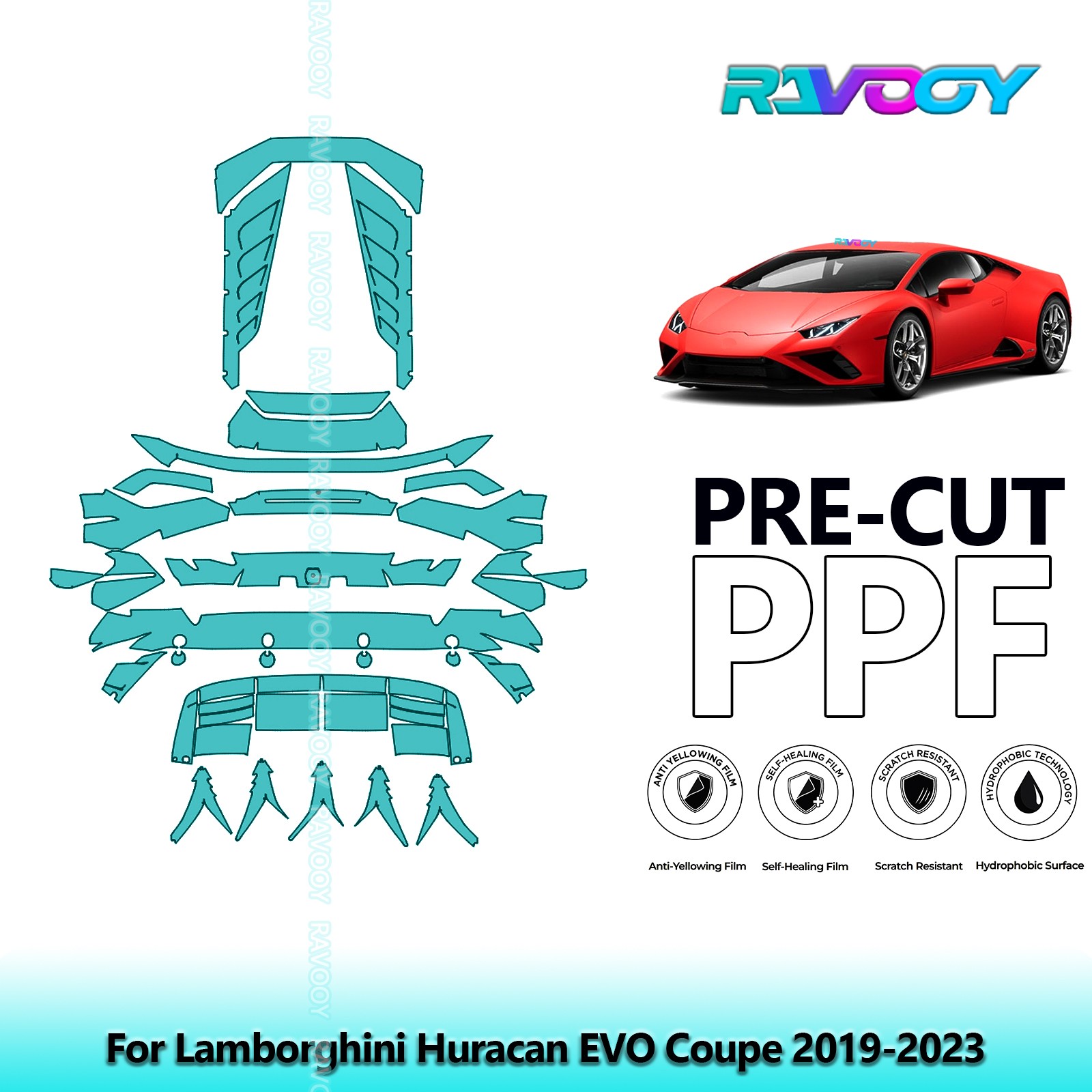 PreCut Paint Protection PPF Kit For Lamborghini Huracan EVO Coupe 2019-2023