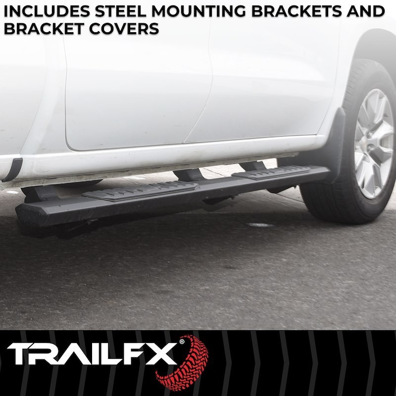 TrailFX AL4019B Aluminum Hexagonal Black Titanium Powder Coated Nerf Bar