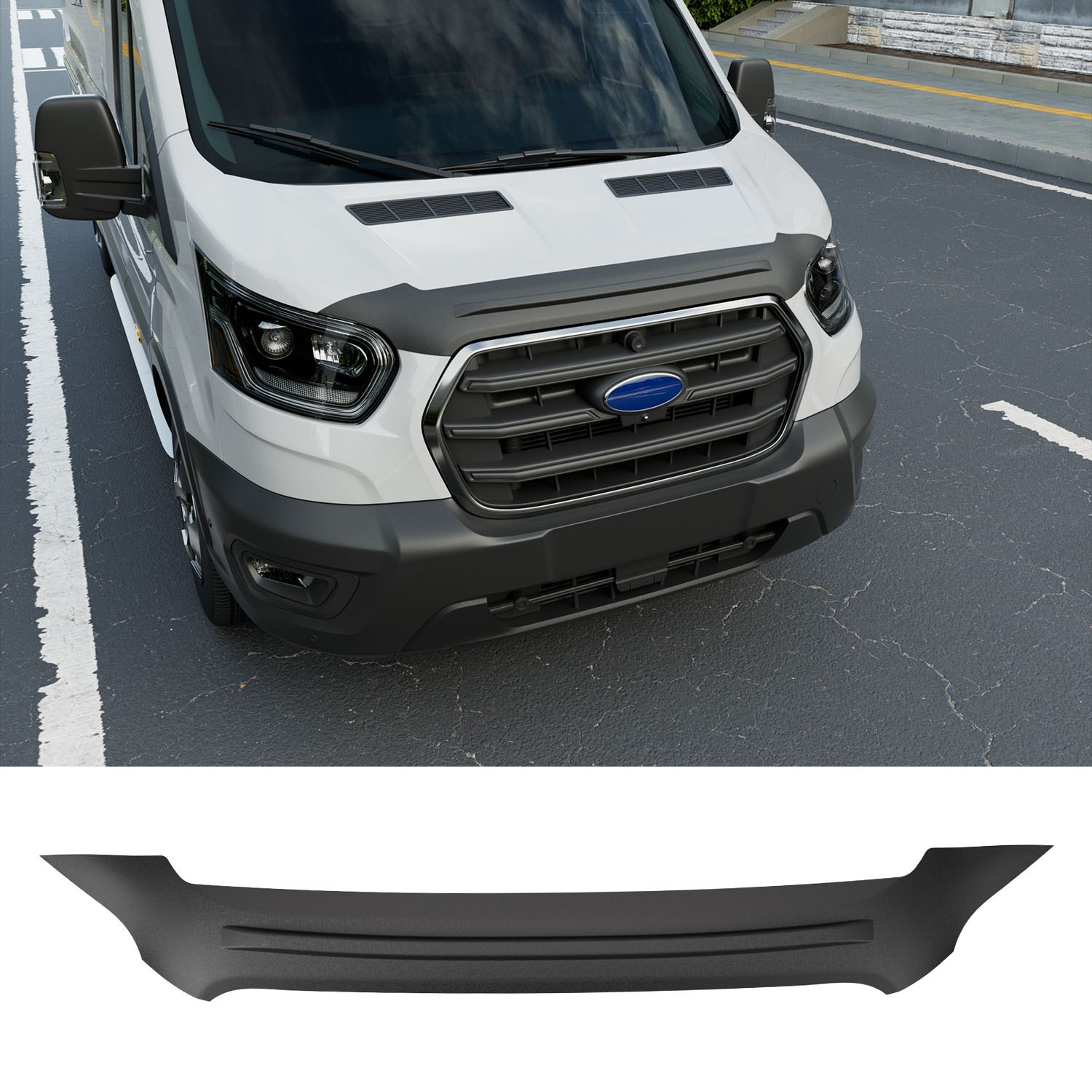 Hood Protector Fit 2021-2026 Ford Transit Updated 2020 Deflector Not for Connect