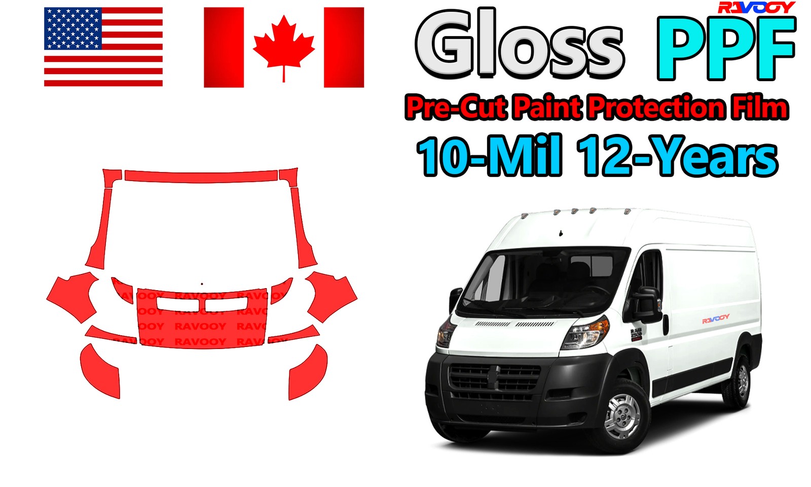 reCut PPF Paint Protection Film For Ram Promaster 3500-2500-1500 2014-2022