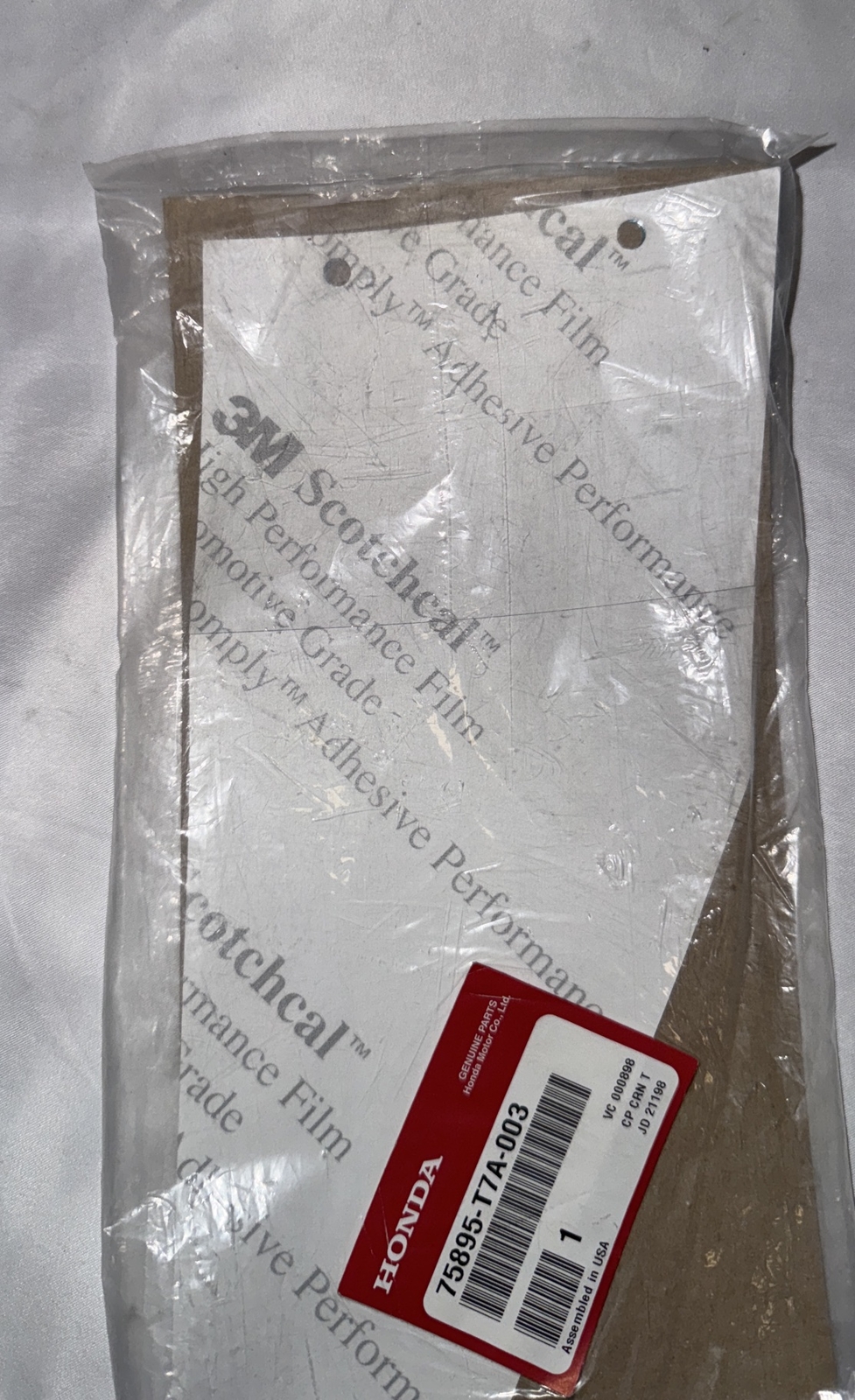 New OEM Genuine Honda Rear Left Door Protection Tape 75895T7A003