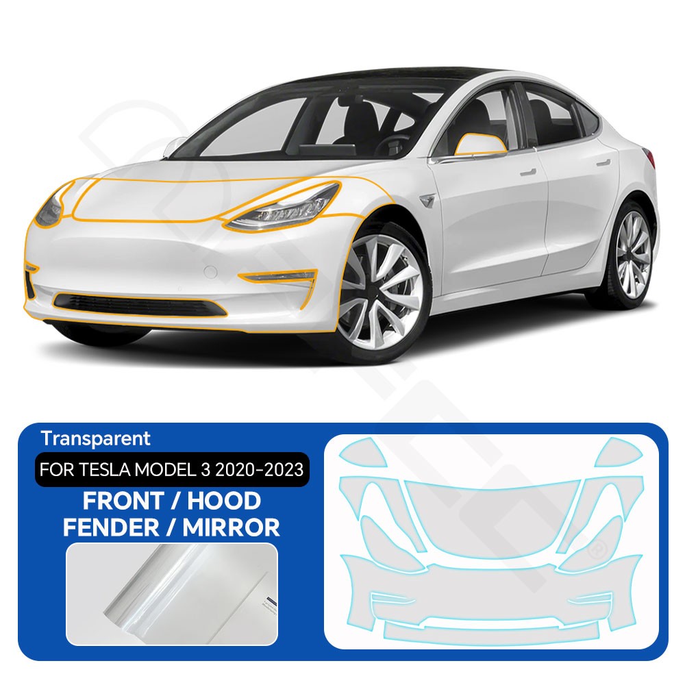 2017-2023 Tesla Model 3 Precut Paint Protection Film Clear PPF TPU Front Kits