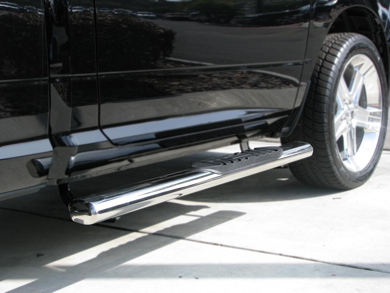 TrailFX A7040S 5 Inch Oval Straight Pol Stainless Steel Rocker Panel Mount