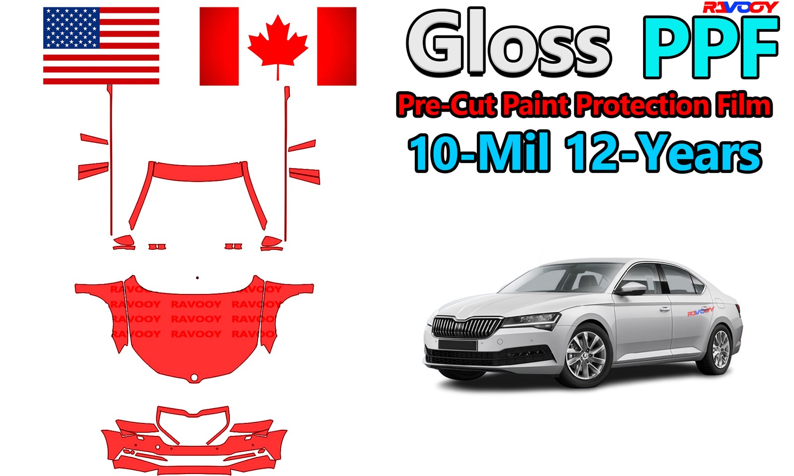PreCut PPF Paint Protection Film For Skoda Superb Estate SE L 2020-2023
