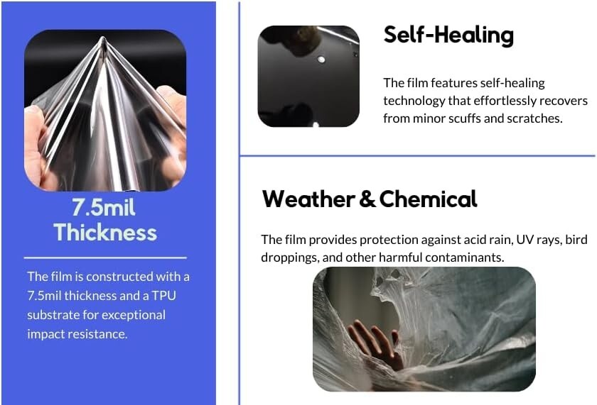 2 Door Edge Protector Clear Self-Healing TPU PPF 8mil Anti-Scratch Car Truck SUV