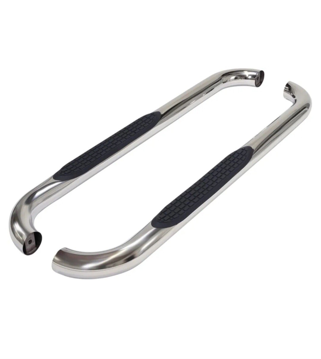 TrailFX A0032S – 3″ Cab Length Polished Round Step Bars