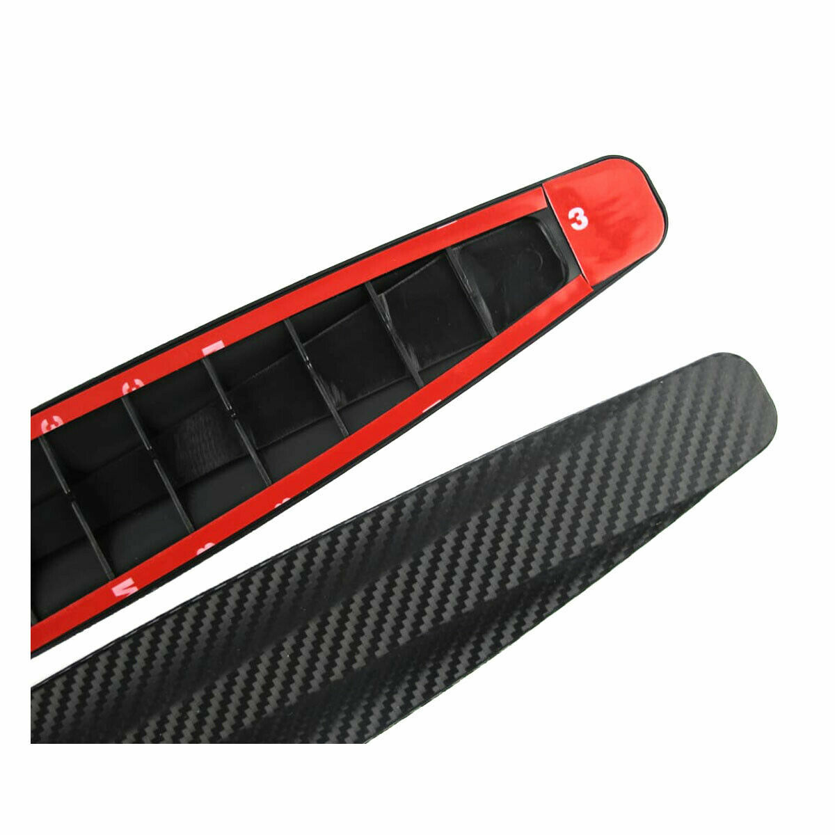 2Pcs Car Bumper Guard Carbon Fiber Anti-rub Strip Body Corner Protector Adhesive