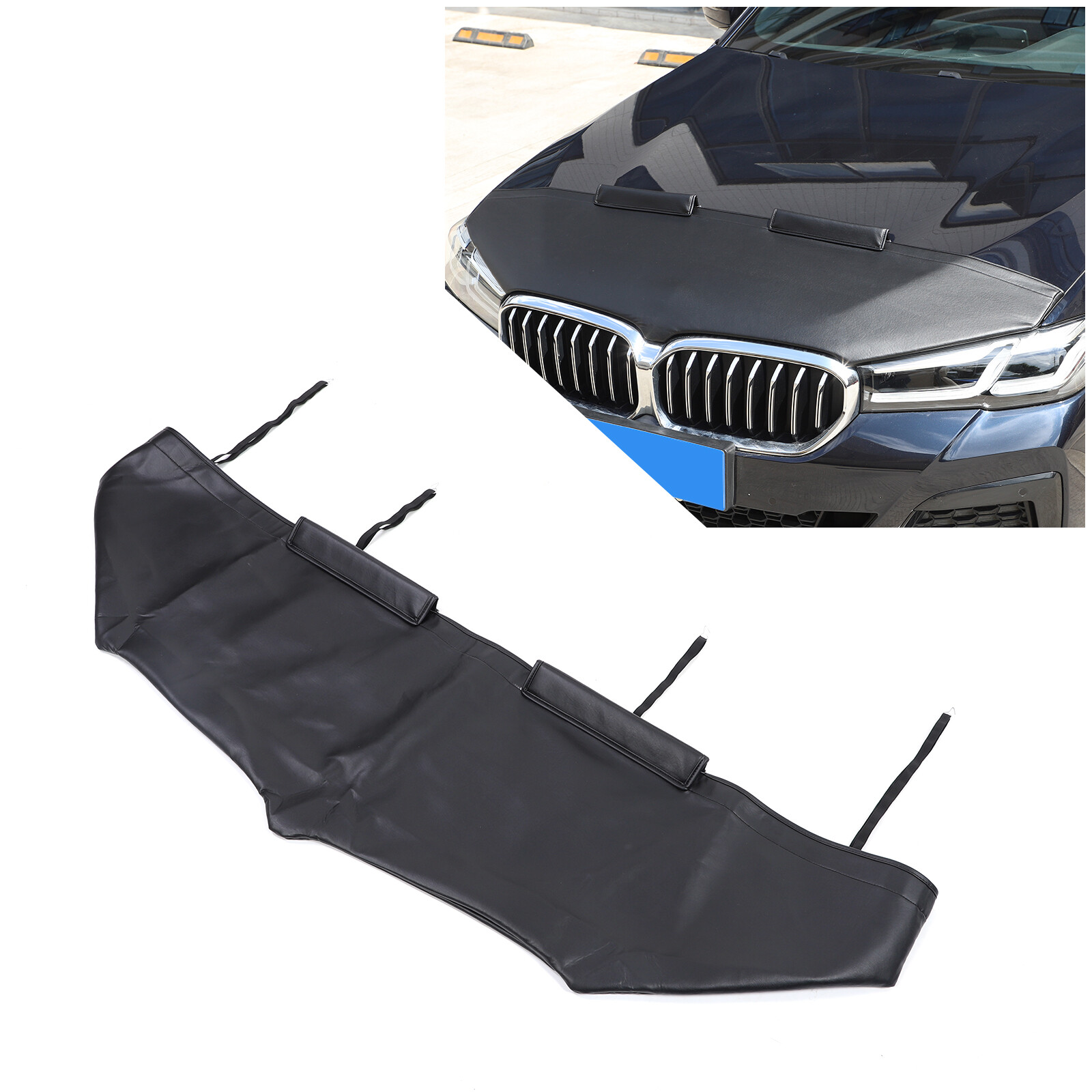 Car Bonnet Mask Hood Bra FRONT END MASK for BMW 5 Series G30 G31 2017-2023 Black