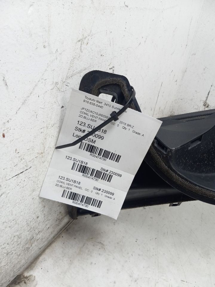 2018 SUBARU BR-Z 2.0L COWL VENT PANEL