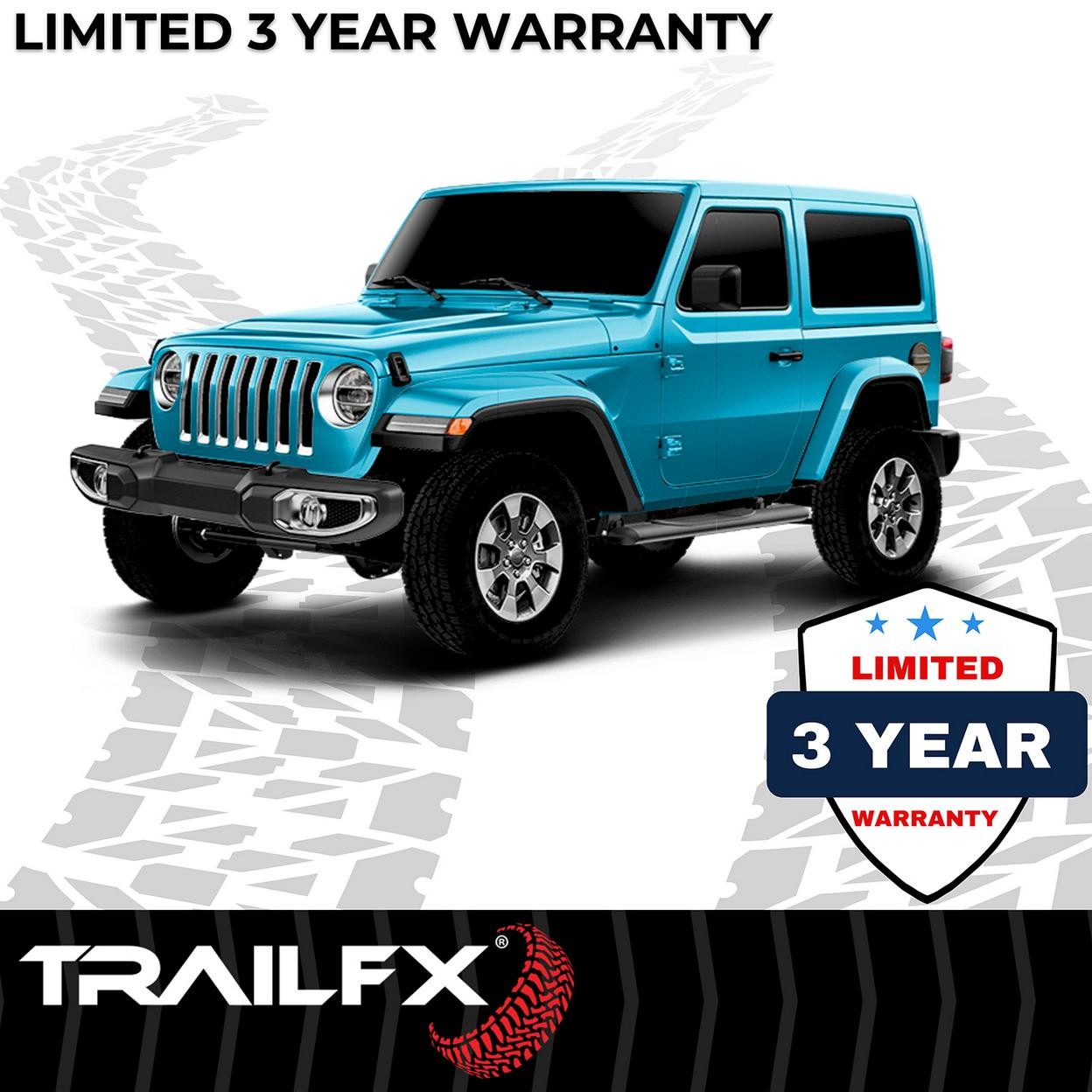 TrailFX A1511B 4 Inch Oval Straight Powder Coated Black Mild Steel Rocker Panel