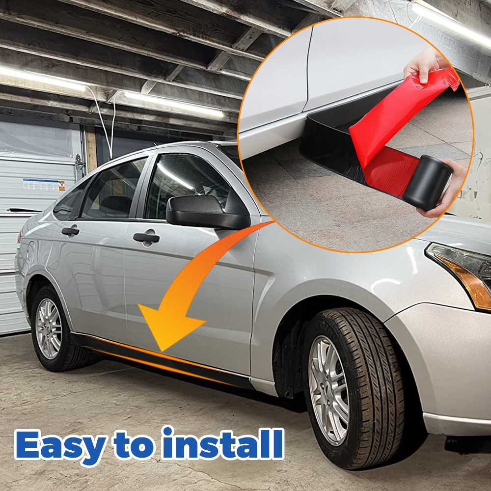 13FT Car Side Skirt Rocker Panel Trim For Jeep Rubber Anti-Scratch Edge Guards