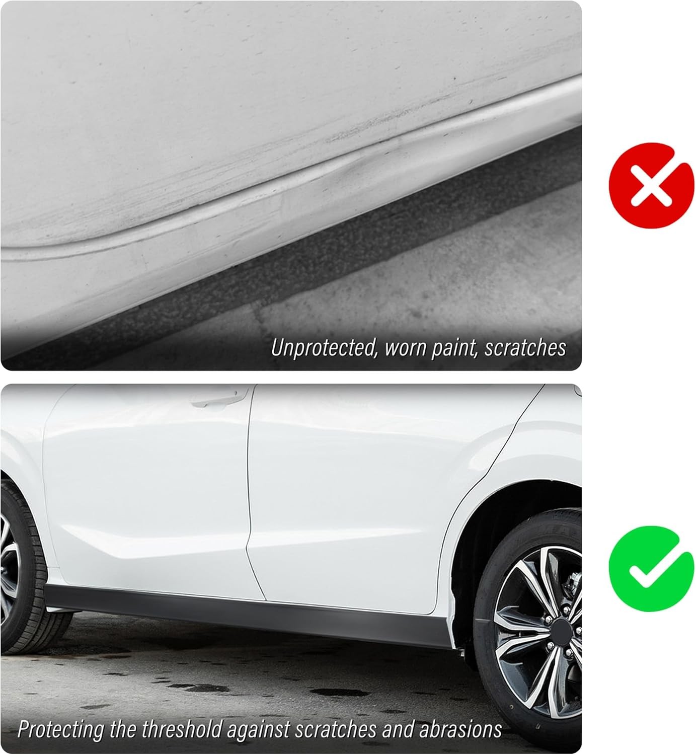 13FT Car Side Skirt Rocker Panel Trim For Jeep Rubber Anti-Scratch Edge Guards