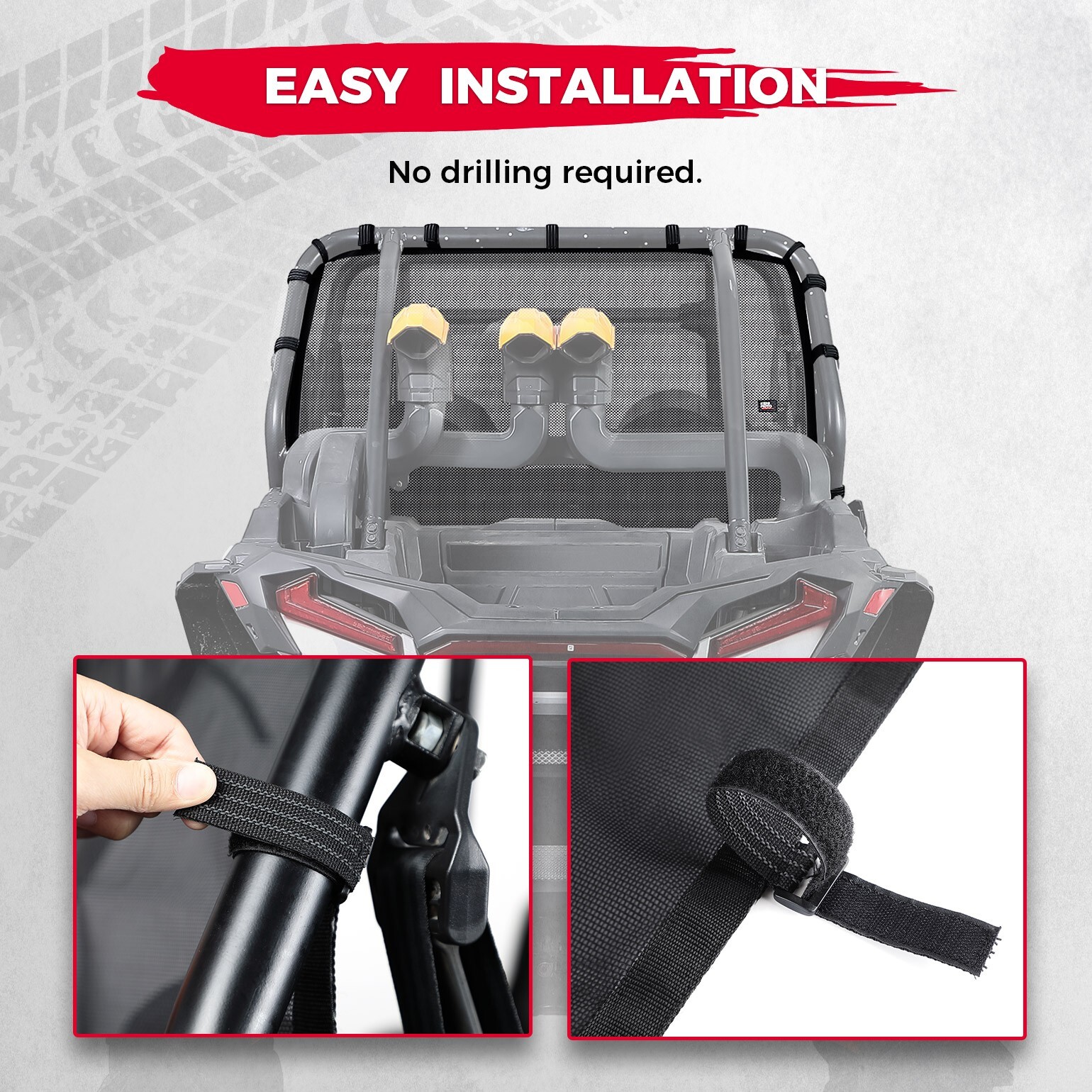 KEMIMOTO UTV Rear Window Net Mesh for Polaris RZR XP 1000/4 Turbo 2014-2023