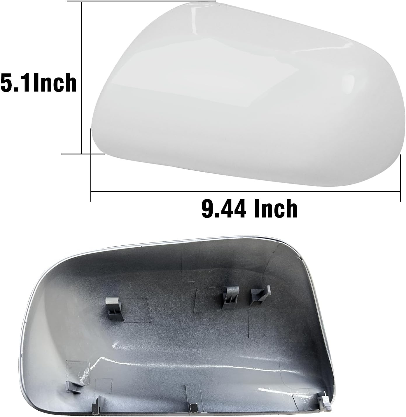 2PCS White Side Mirror Cover Clip-on Toyota Yaris 2006 2007 2008 2009 2010 2011
