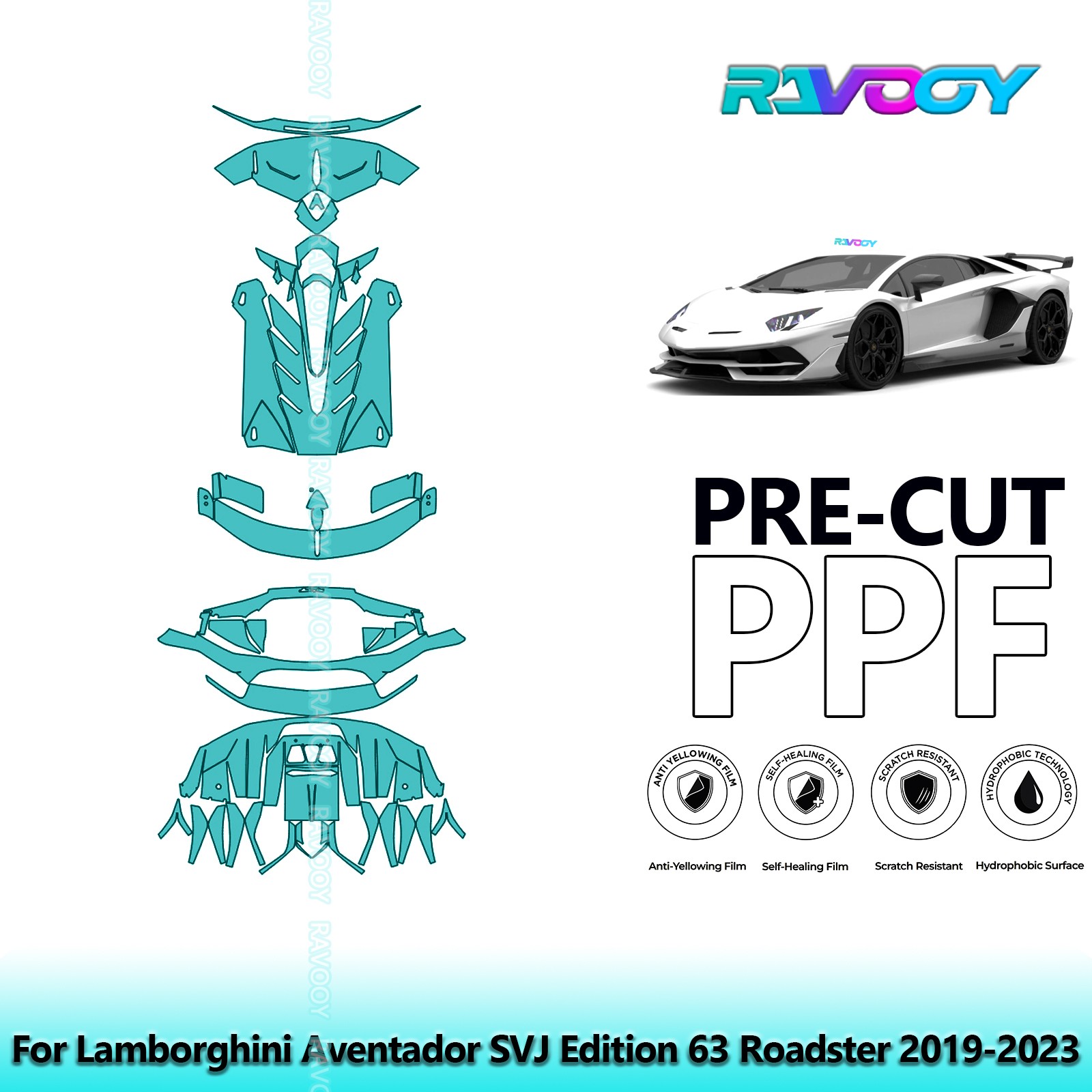 Protection PPF Kit For Lamborghini Aventador SVJ Edition 63 Roadster 2019-2023