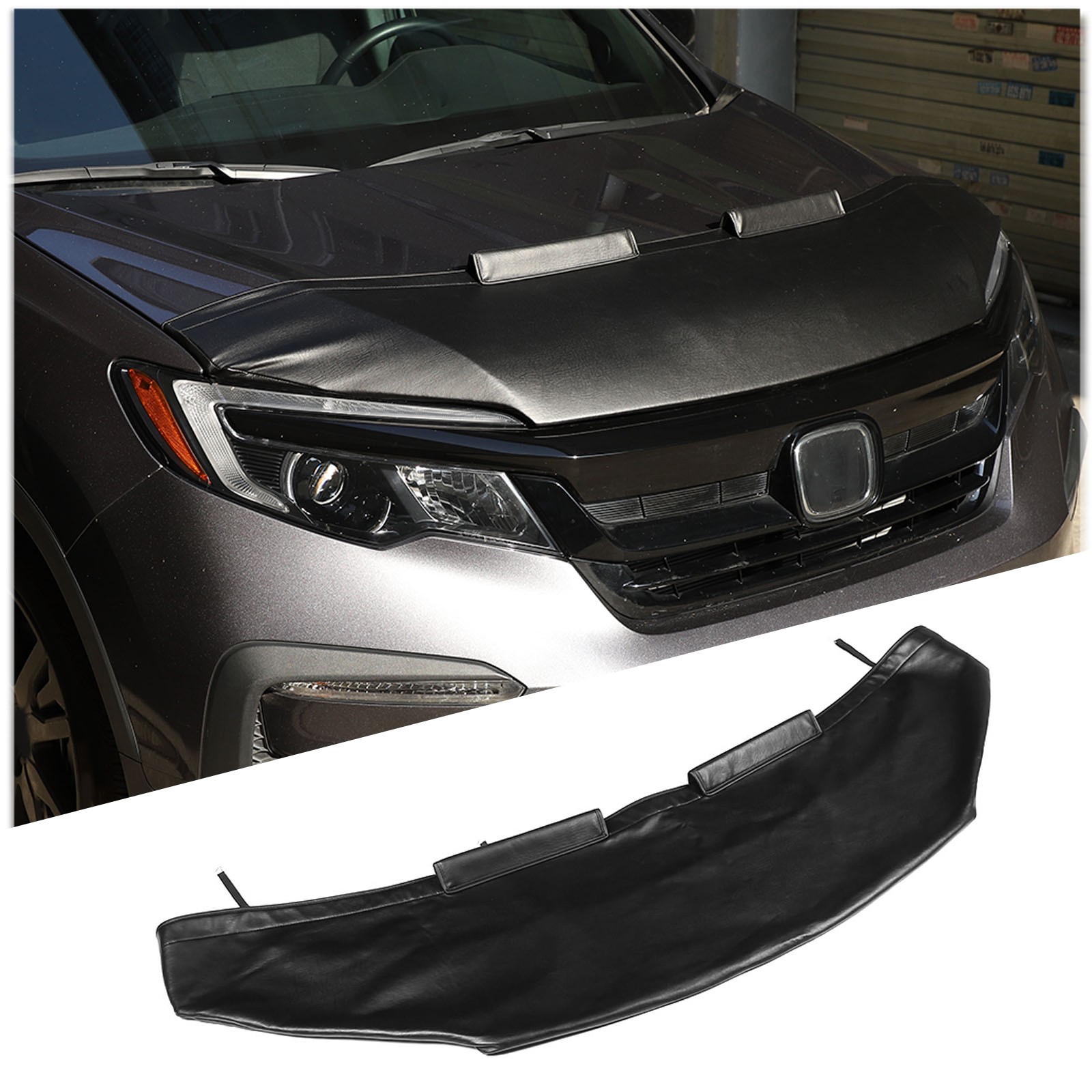 Front End Hood Stone Bra Guard Cover Protection Leather For Honda Pilot 2015-22