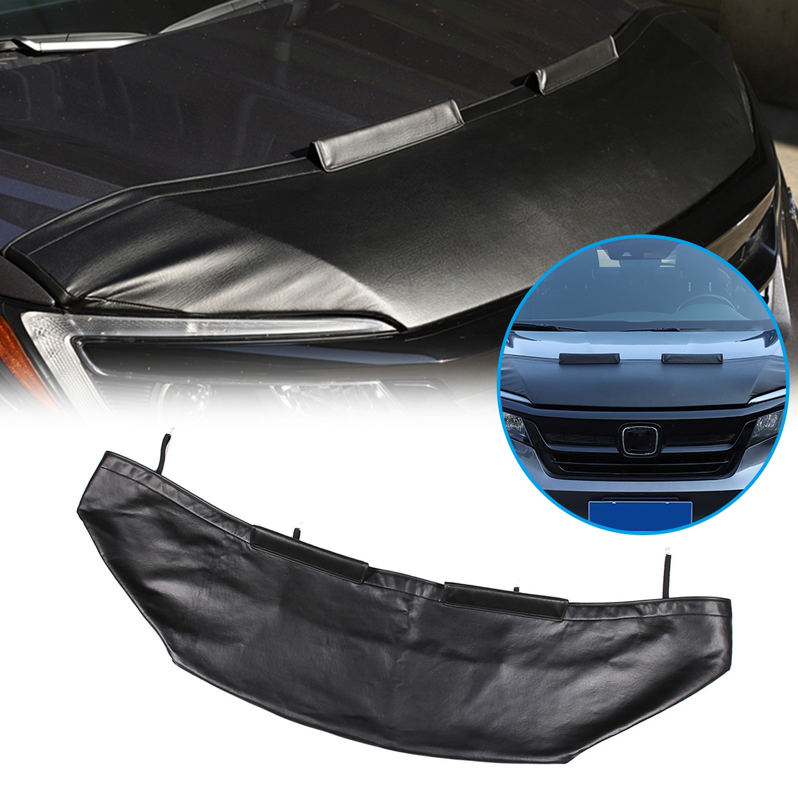 Front End Hood Stone Bra Guard Cover Protection Leather For Honda Pilot 2015-22