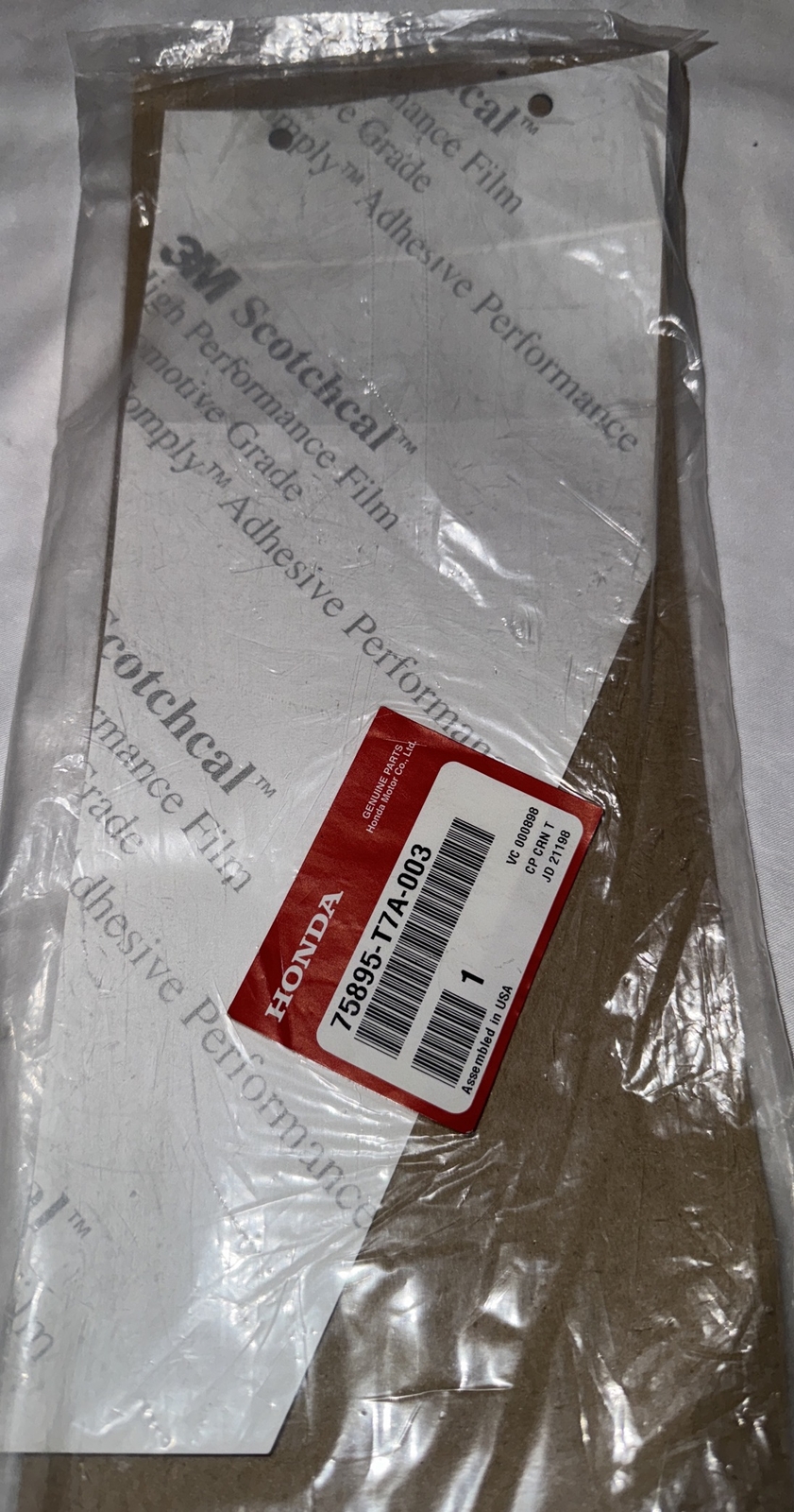 New OEM Genuine Honda Rear Left Door Protection Tape 75895T7A003