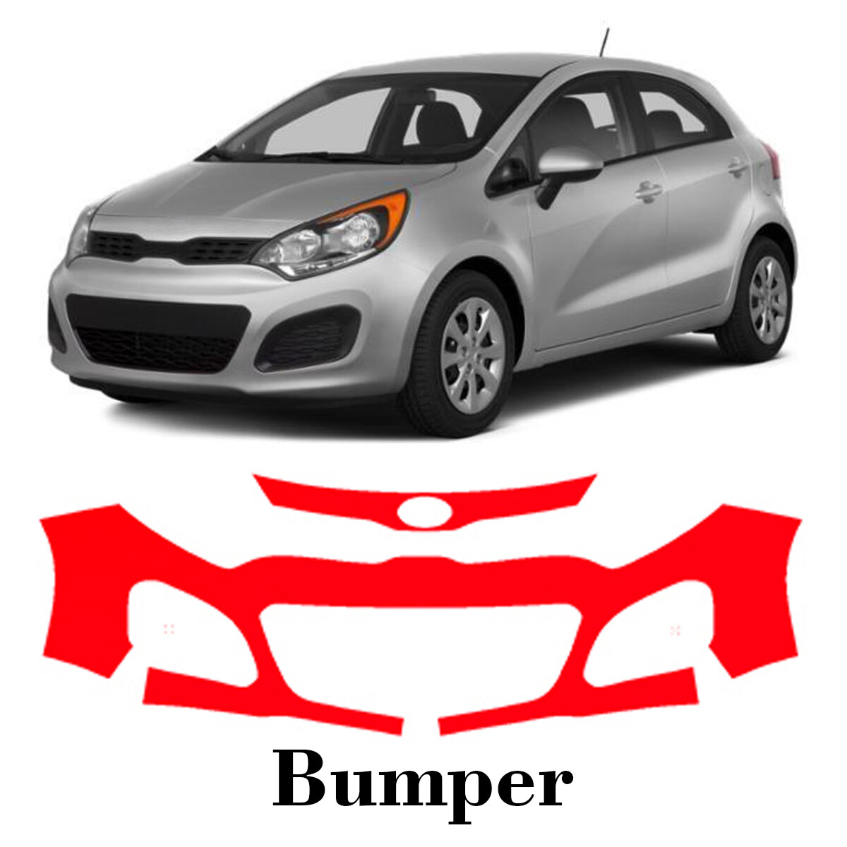 Front bumper PreCut PPF Paint Protection Film For KIA Rio 5-Door Hatch 2012-2015