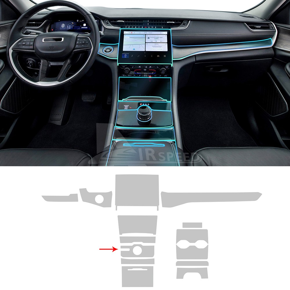 For 2021-2024 Jeep Grand Cherokee Interior Precut Paint Protection Film PPF TPU