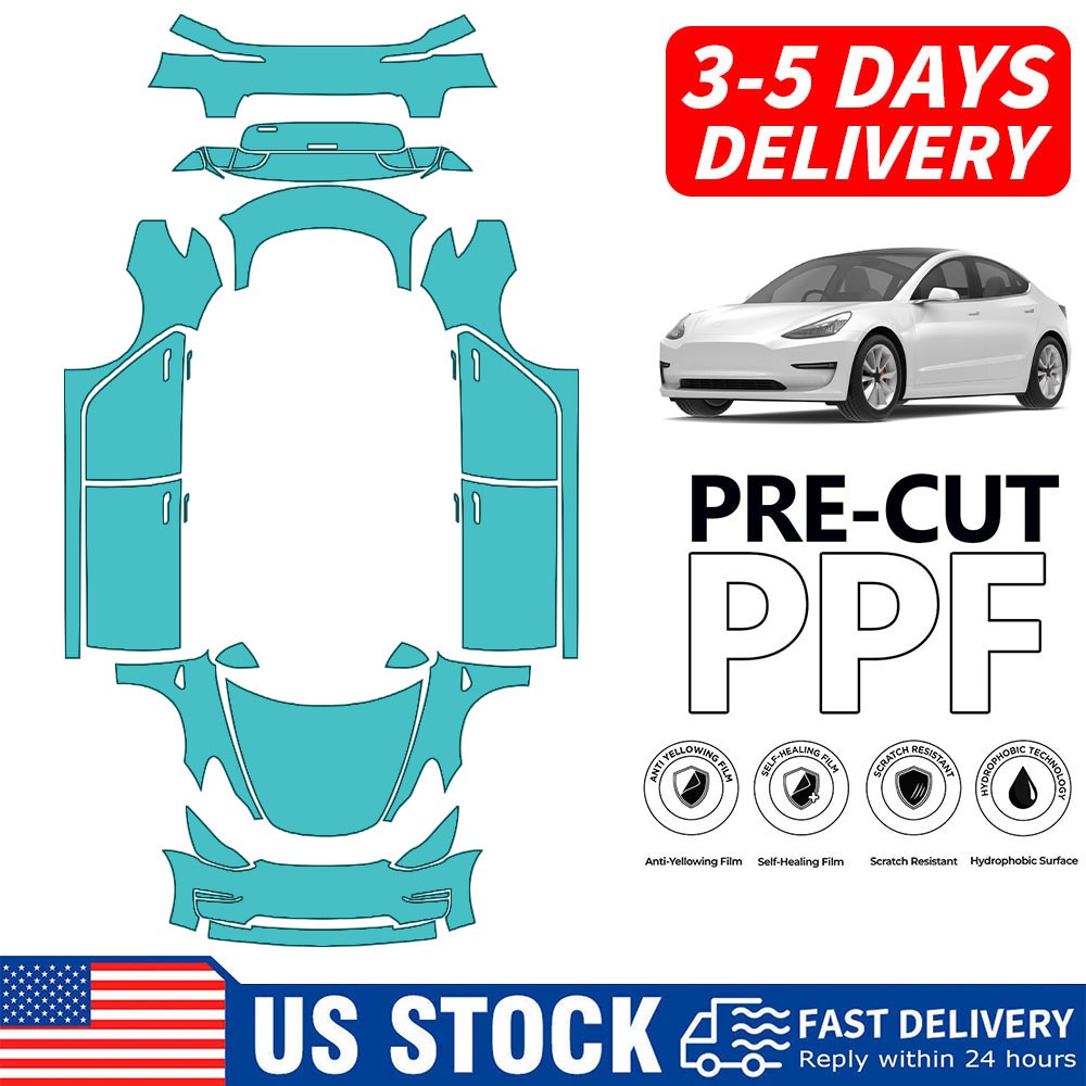 Matte PPF For Tesla Model 3 2017-2023 Paint Protection Film PreCut Full Car Kits