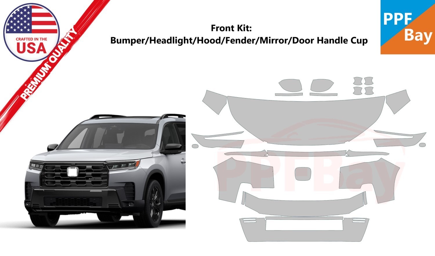 For Honda Pilot 2026 Front Paint Protection Film PreCut Kit PPF