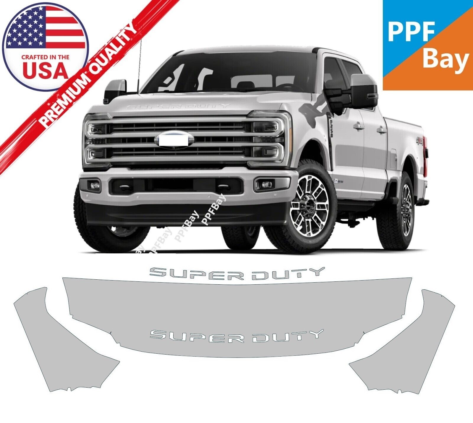 For Ford SuperDuty F250/F350 2023-2024 Front Paint Protection Film PreCutKit PPF