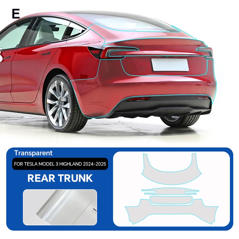 2024-2026 Tesla Model 3 Highland Full Car PreCut Paint Protection Film Clear PPF