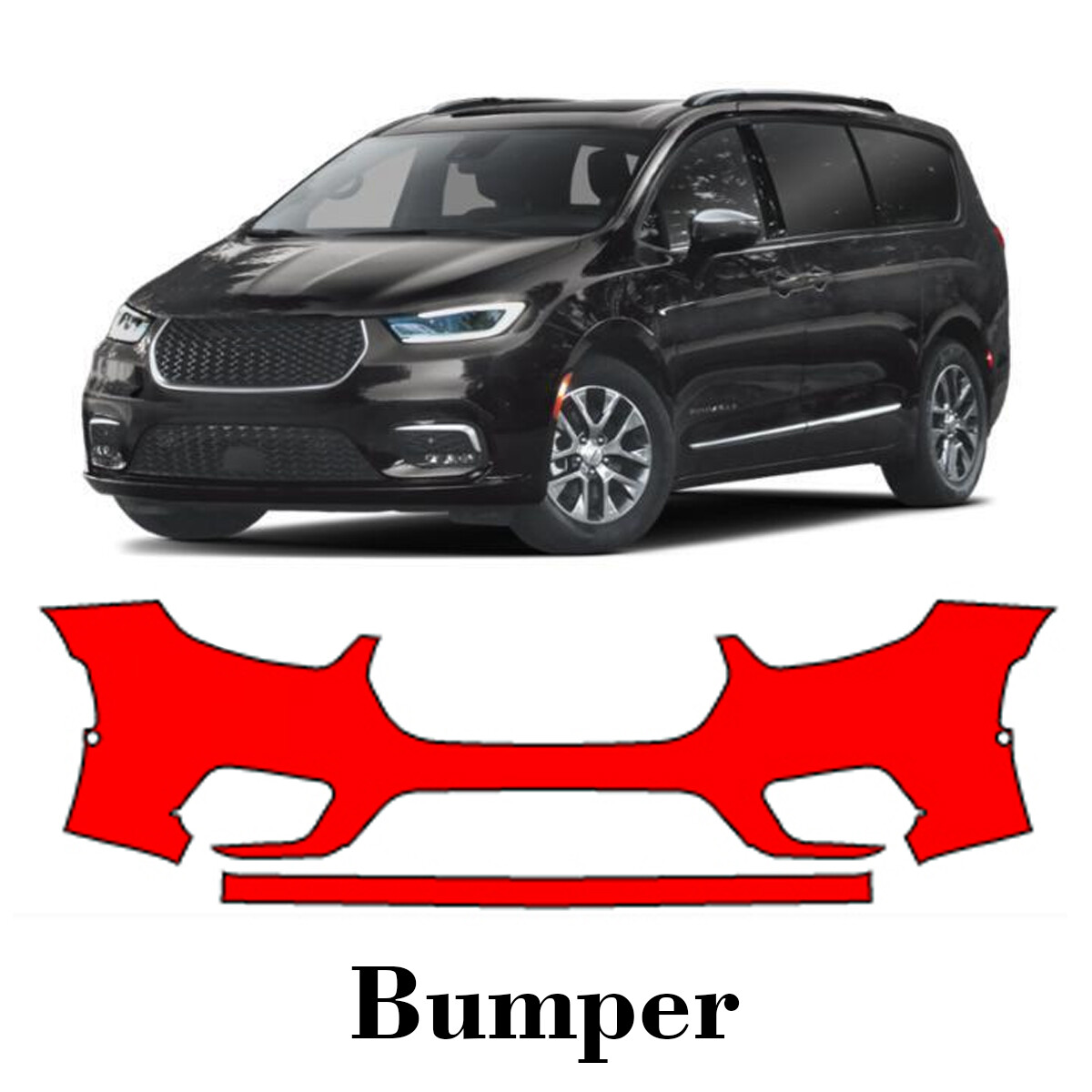 Front bumper PreCut PPF Paint Protection Film For Chrysler Pacifica 2021-2025