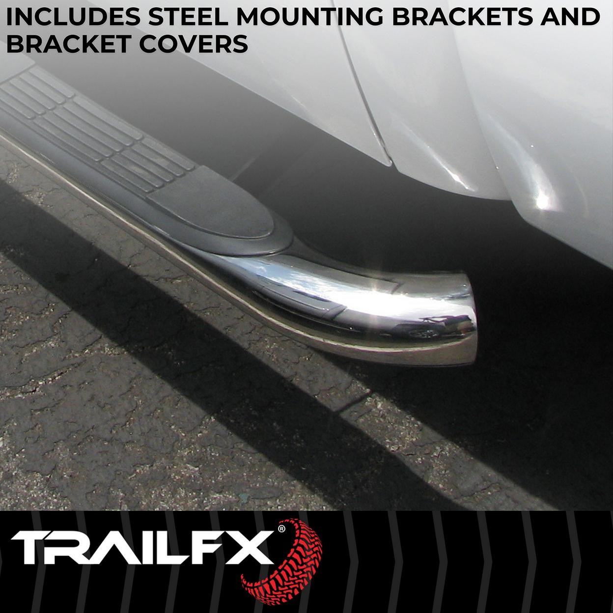 TrailFX 1110134041 3 Inch Round Bent Pol Stainless Steel Without End Caps Frame