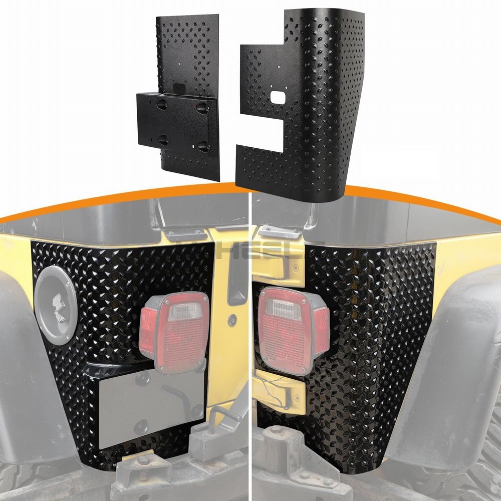 2x Rear Taillight Armor Corner Guards Protector Cover for Jeep Wrangler TJ 97-06