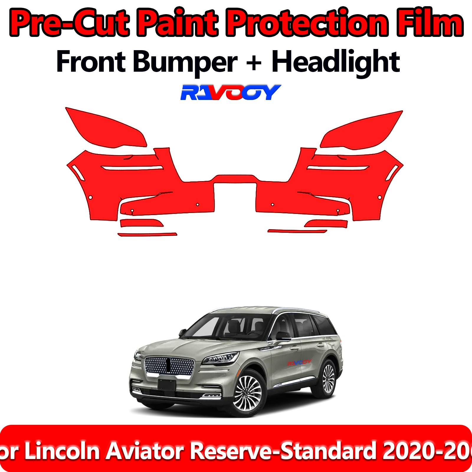 PreCut Front Bumper PPF Kit Film For Lincoln Aviator Reserve-Standard 2020-206