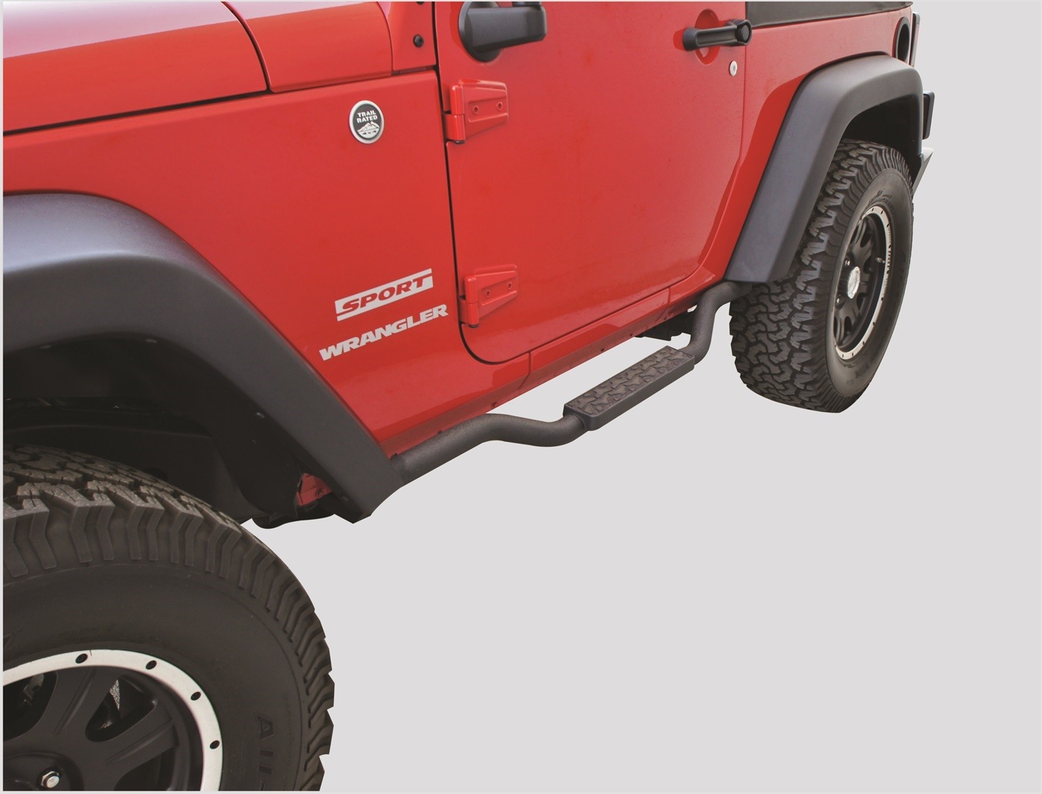Rampage 26627 Slimline 2″ Round Side Bar Cab Length for 07-18 Wrangler JK 2DR