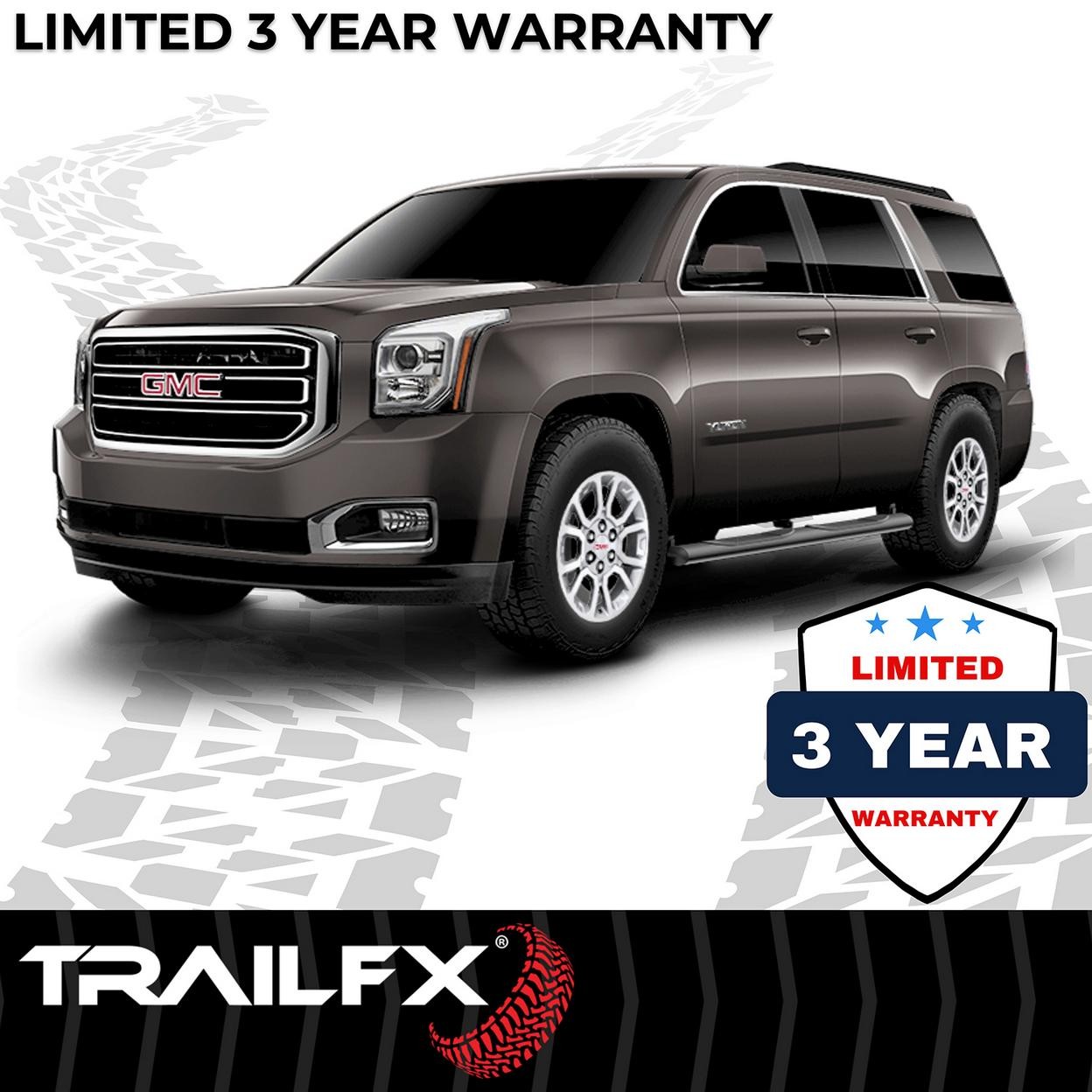 TrailFX A1502B 4 Inch Oval Straight Powder Coated Black Mild Steel Frame Body Mo