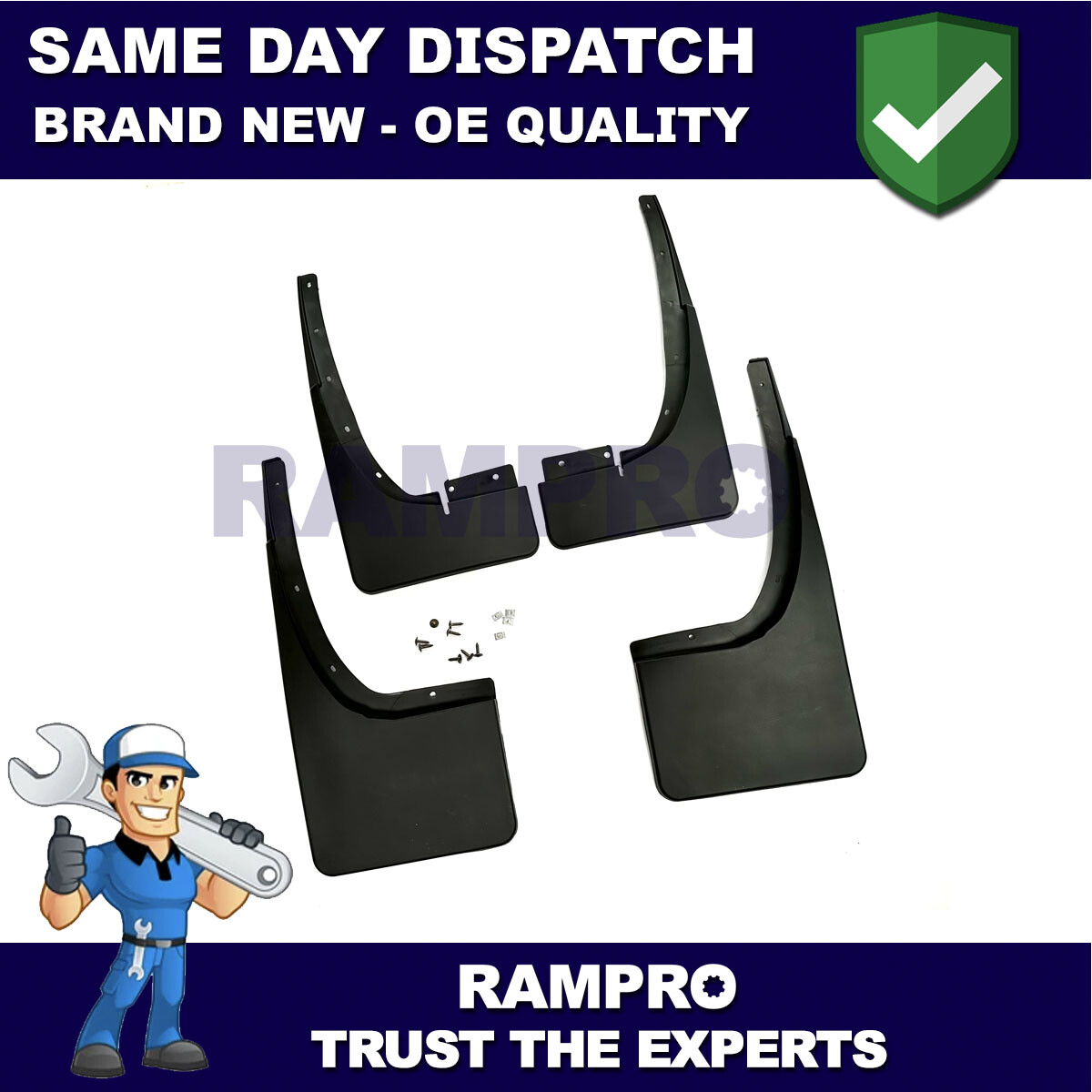 Tailored Mud Flaps Set of 4 For Ford Ranger 2012-2018 Rampro