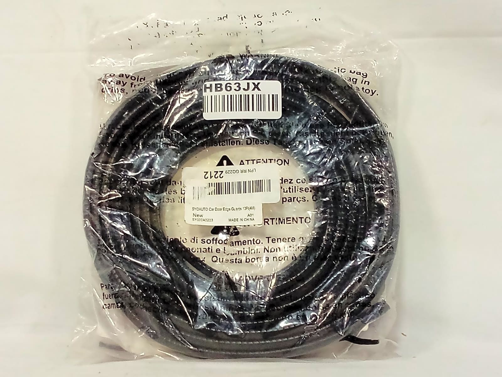 SYOAUTO 13Ft(4M) Black Car Door Edge Guard Protector Trim Strip
