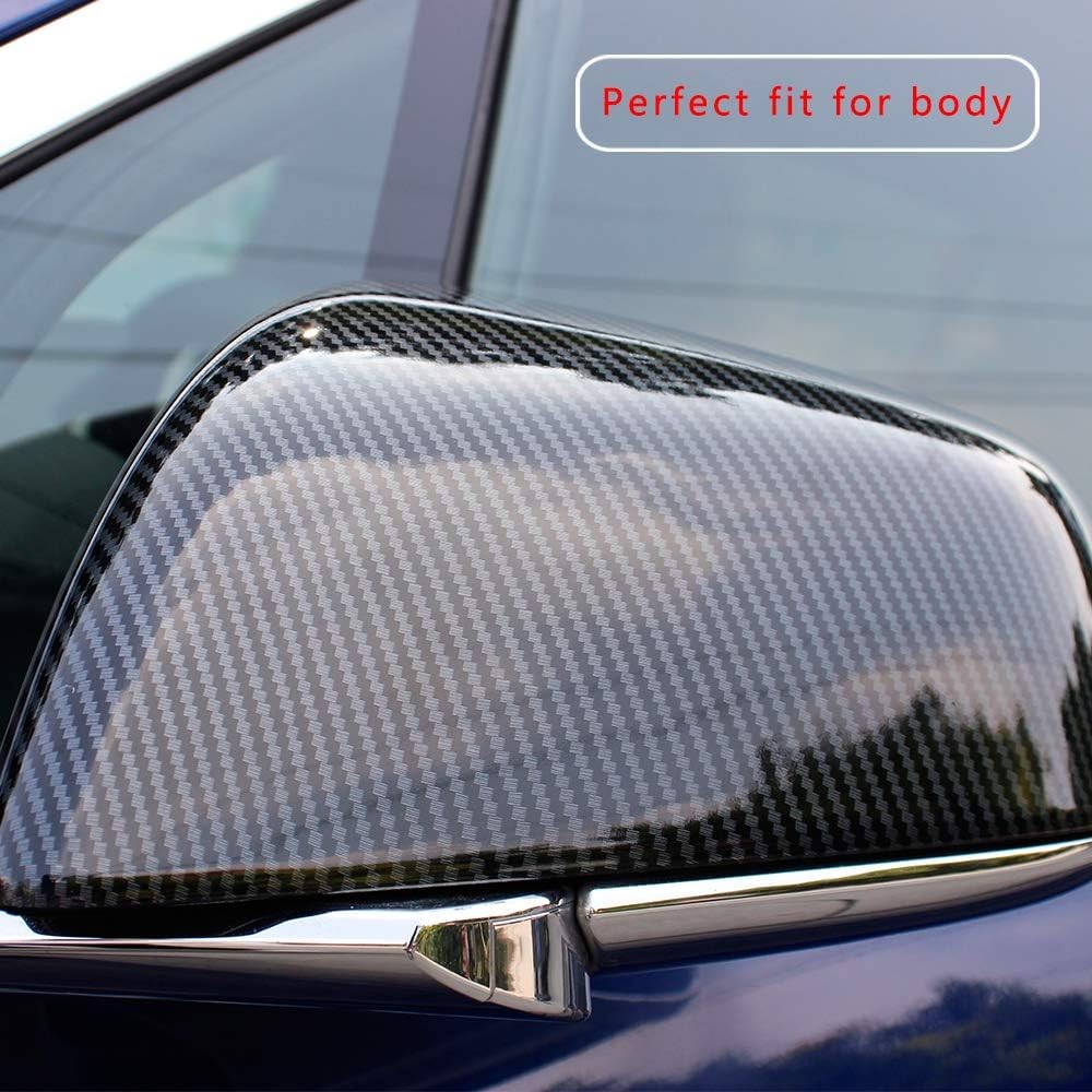 Side Mirror Cover Cap Tesla Model S 2016-2020 ABS Carbon Fiber