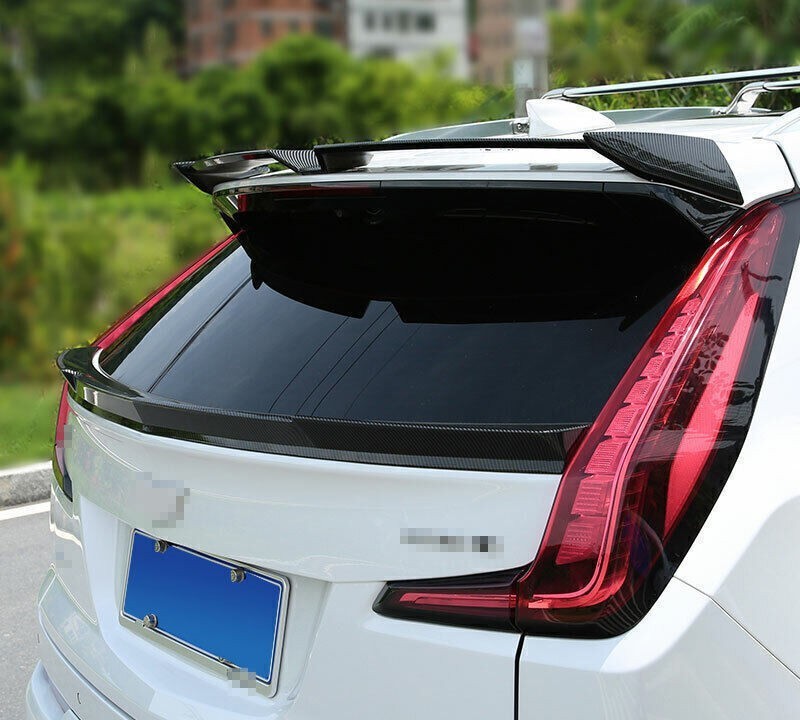 For Cadillac XT4 2019-25 Carbon Fiber look Middle Trunk middle Spoiler Wing Flap