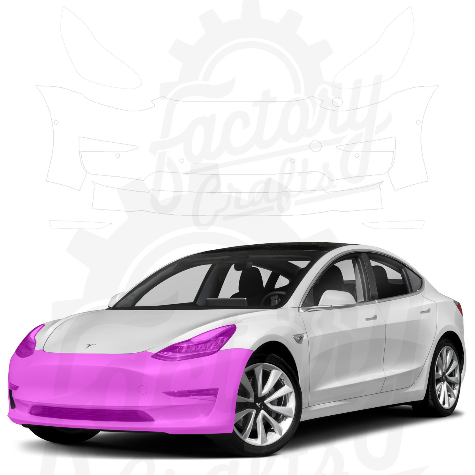 Tesla Model 3 Guard Paint Protection Film Clear Bra PPF For 2017-2022 Bumper +LT
