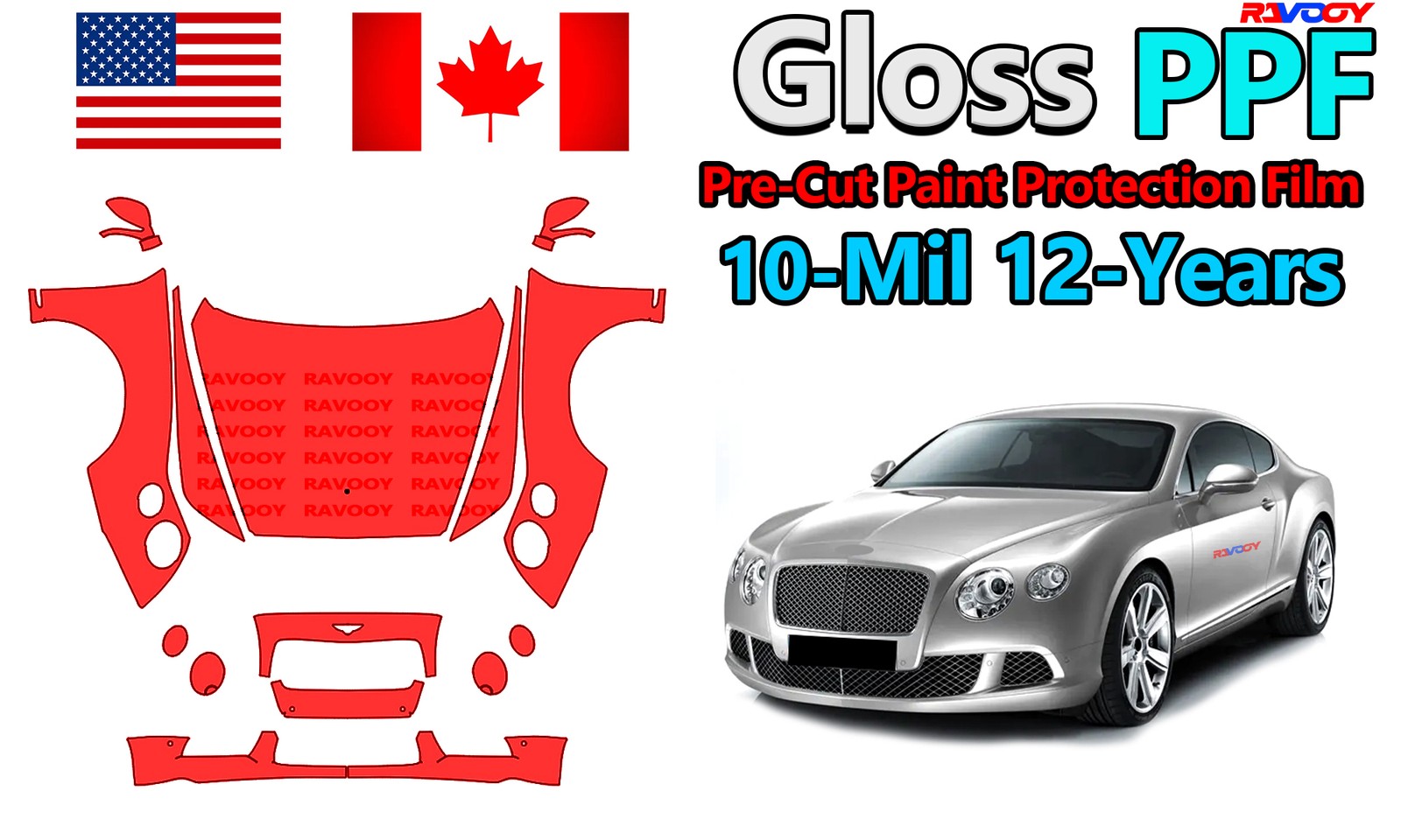 int Protection Film For Bentley Continental GT V8-S Saloon-Convertible 2012-2015