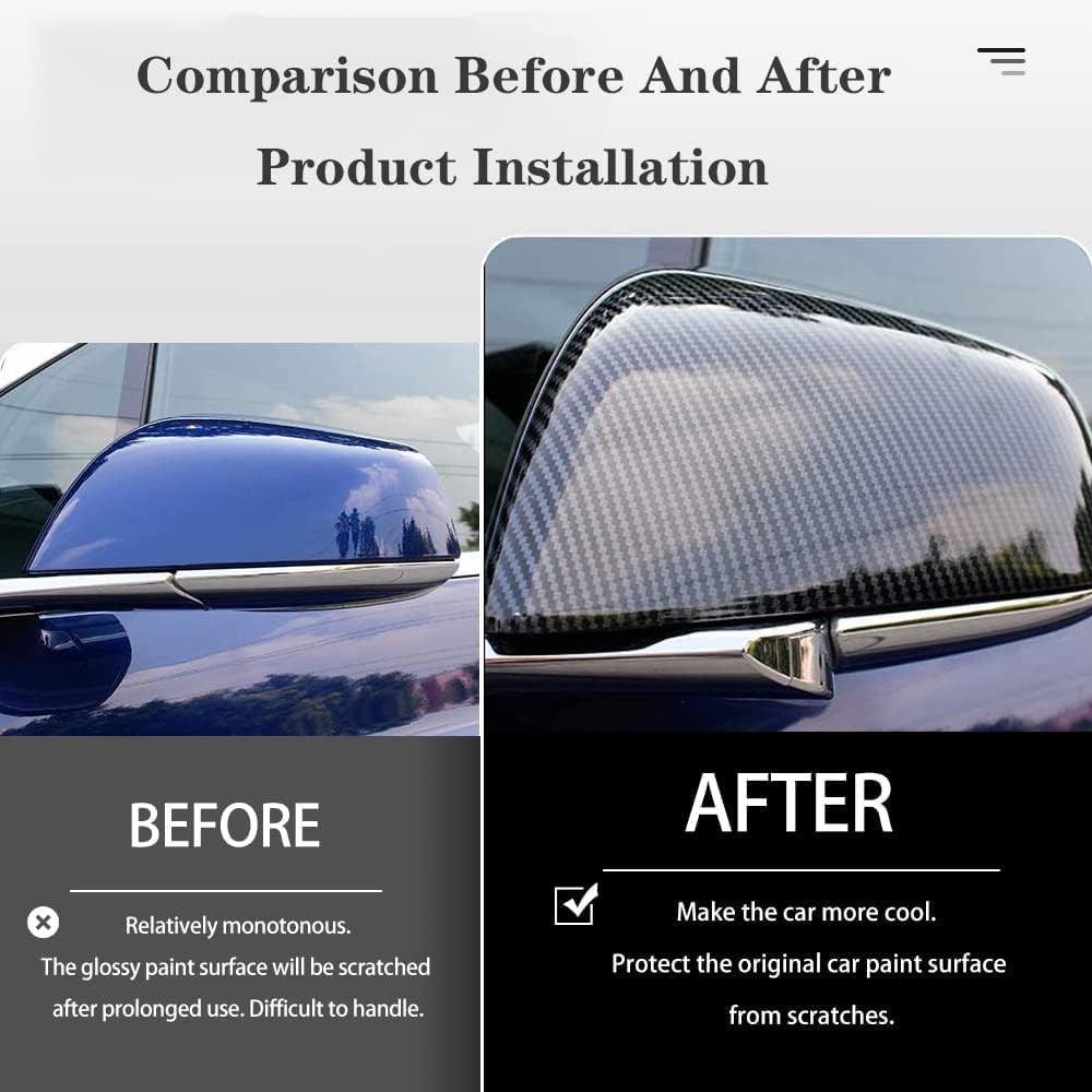 Side Mirror Cover Cap Tesla Model S 2016-2020 ABS Carbon Fiber