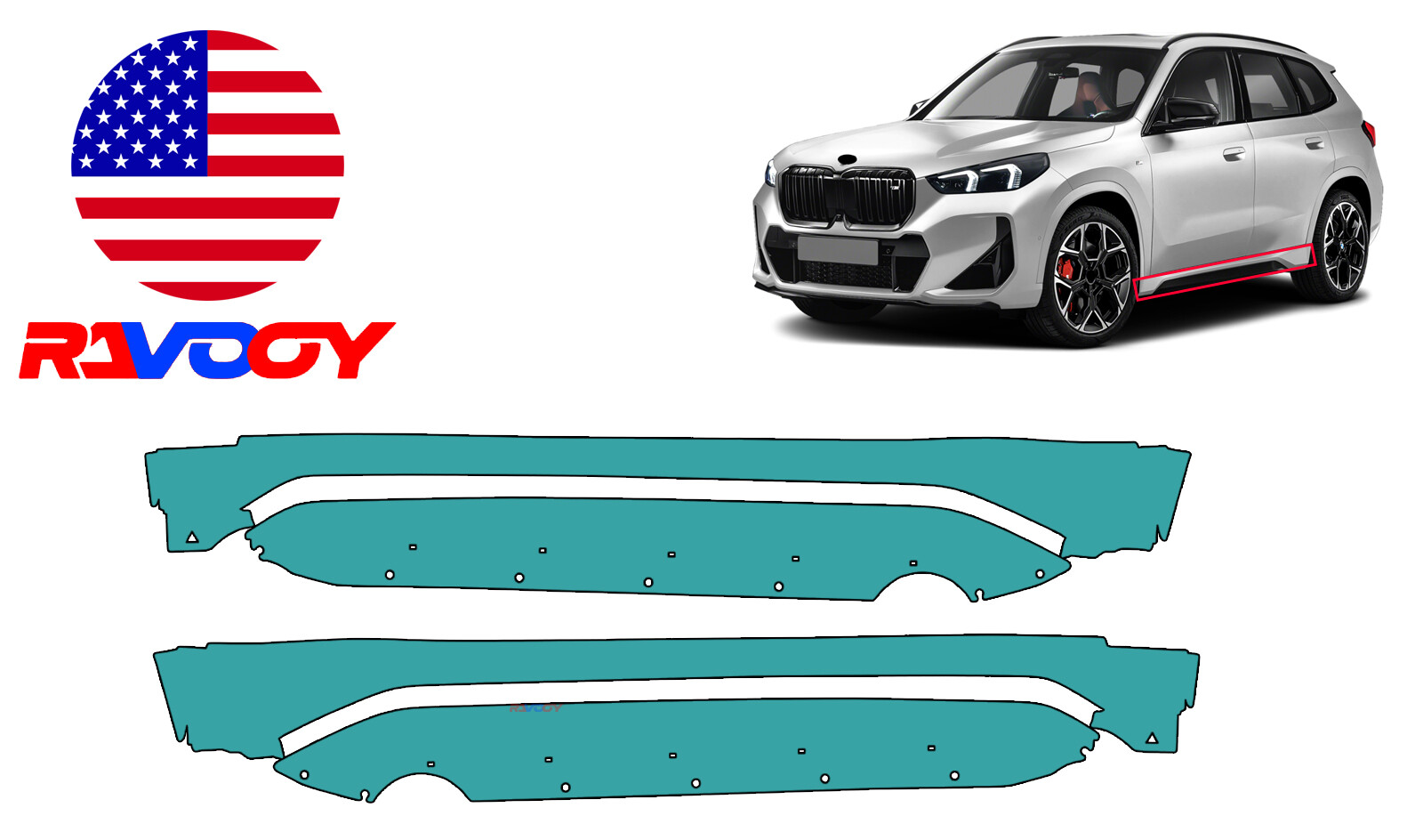 For BMW X1 M Sport/M35i 2023-2025 Rocker Panel Paint Protection Film PreCut PPF
