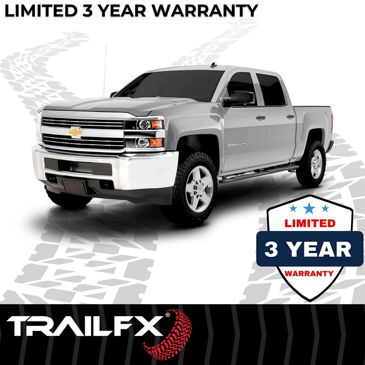 TrailFX A4001B 4 Inch Trapezoid Straight Pwdr Ctd Titanium Black Steel Plastic E
