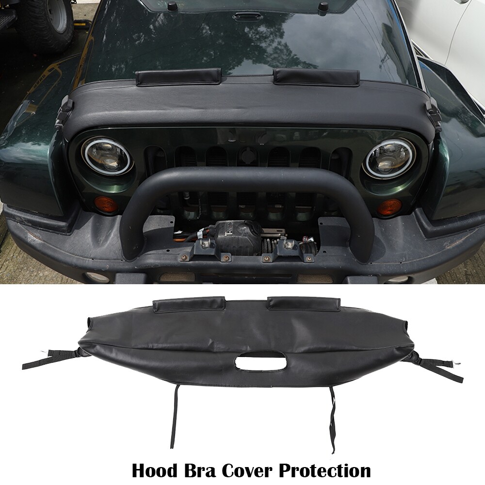 Canvas Hood Cover Front End Bra Protector V-Hood Covers For Jeep Wrangler 2007+