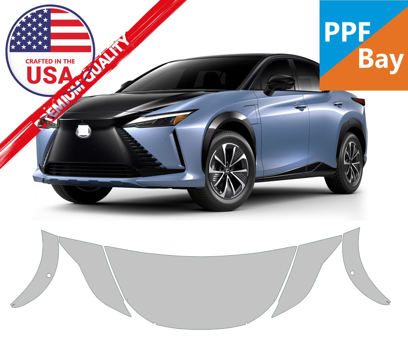 For Lexus RZ 300e/450e 23-2025 Hood/Fender 24″ Paint Protection Film PreCut PPF