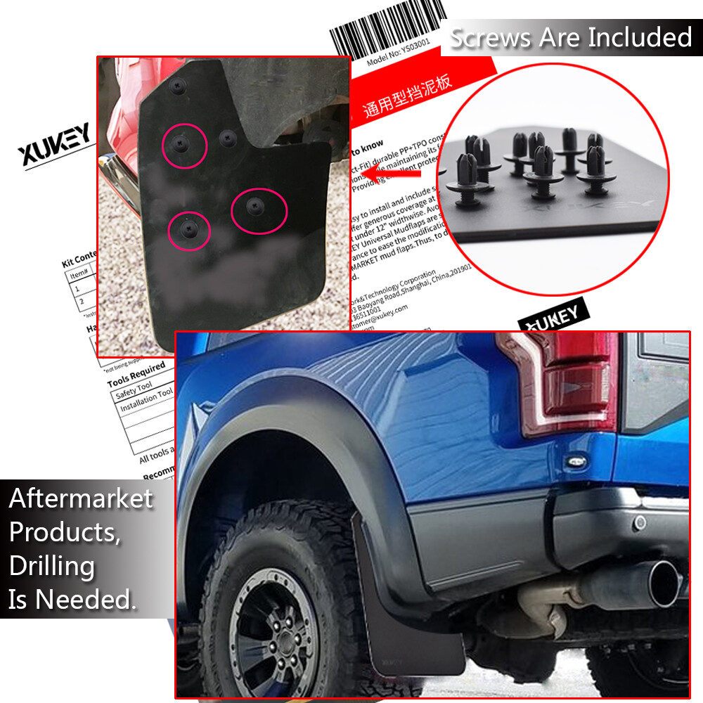 4Pcs Wide Rally Mud Flaps Splash Guards Mudguards For Ford F150 F150/250 F-Seris
