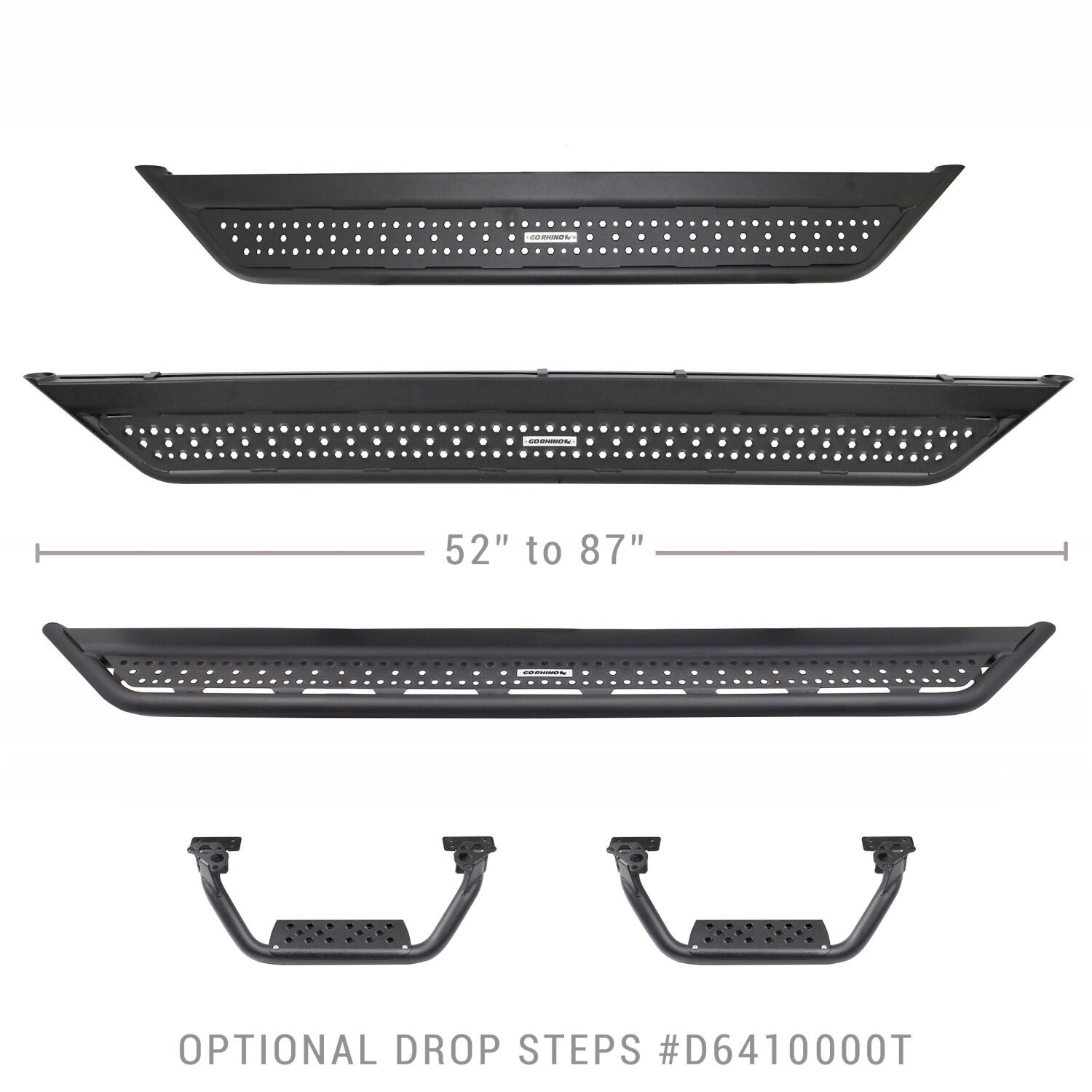 Go Rhino D64306T Dominator Xtreme D6 Side Steps with Rocker Panel Bracket Kit